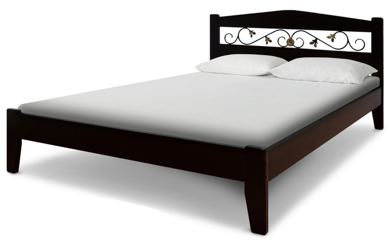 фото: Кровать ВМК-Шале Деревянные с ковкой Жоржетта 90x190 см